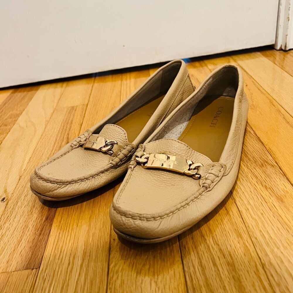 Coach Marley Beige Driver Moccasin Loafers Women's Size 8 B - Picture 8 of 16